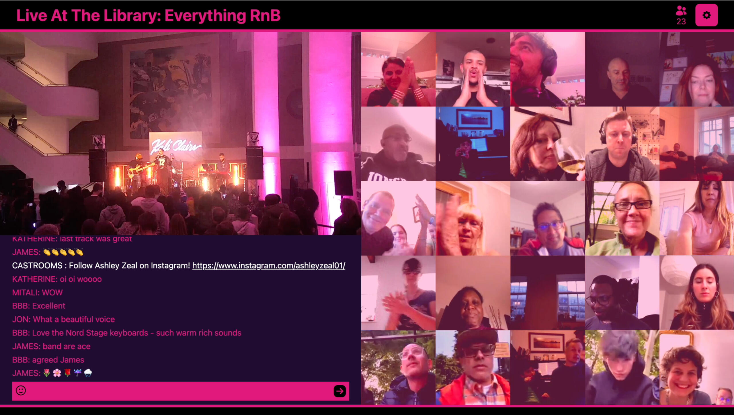 Backstage in a studio for a CastRooms stream